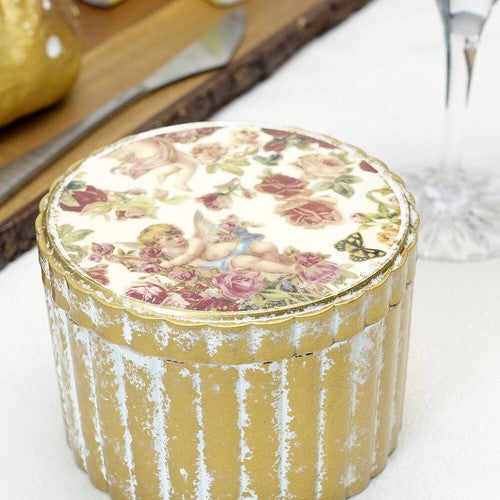 イタリア製 ジュエリーボックス 宝石箱 アクセサリーケース 天使 薔薇 エンジェル ローズ