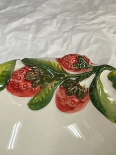 イタリア製 陶器 カラフル 可愛い ハンドペイント フルーツ柄 ボウル 鉢 白 食器 小