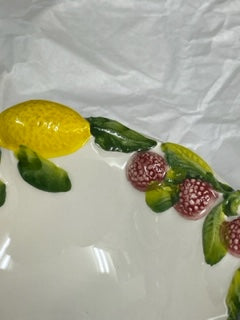 イタリア製 陶器 カラフル 可愛い ハンドペイント フルーツ柄 ボウル 鉢 白 食器 小